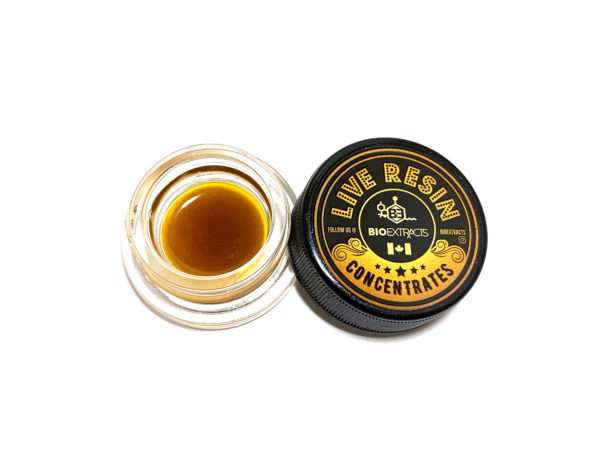 Bio Extracts - Live Resin jar displayed in front of a white background