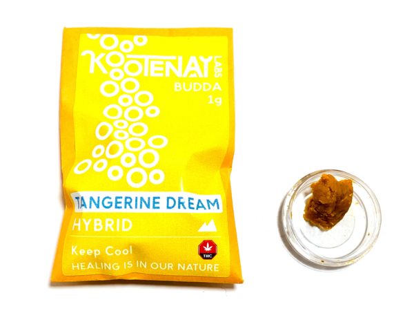 Kootenay Labs - Tangerine Dream Budder / Wax packets displayed on Phatnug Canada Online Weed Dispensary