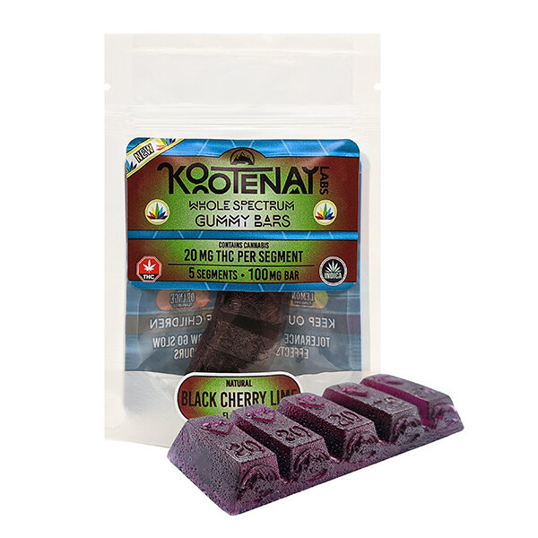 Kootenay Labs Gummy Bars - Black Cherry - Gummy Edibles - 20mg THC