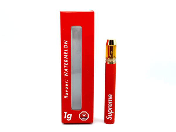 Supreme THC Vapes - Watermelon displayed in front of a white background