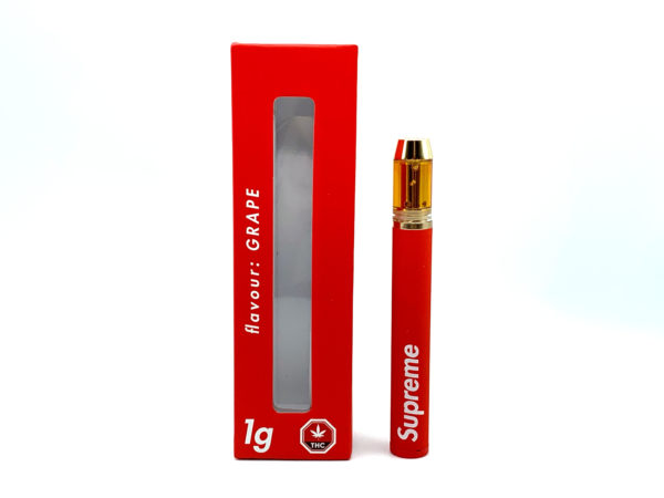 Supreme THC Vapes - Grape displayed in front of a white background