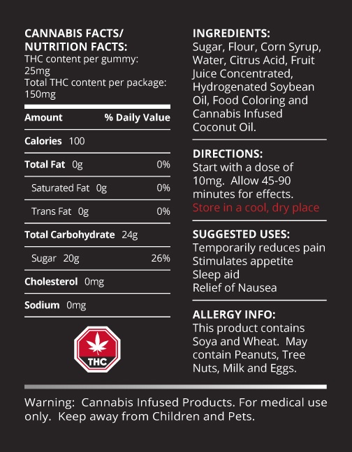 Doobie Snacks 150mg THC Gummies - Info